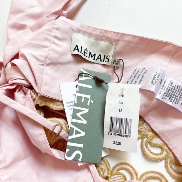 Alemais Anthea Lace Tie Back Cropped Top Blush Pink Size AU 14 US 10 NEW NWT - Picture 4 of 10